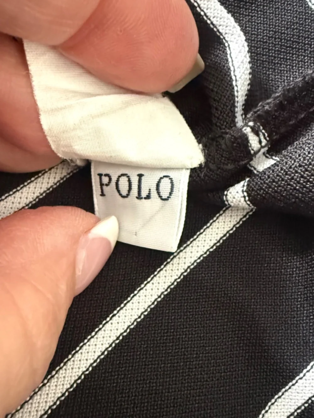 Polo Ralph Lauren Performance Black & White Stripe Polo Shirt XL Mens